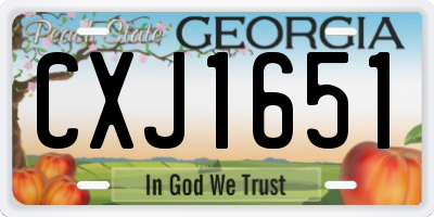 GA license plate CXJ1651