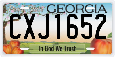 GA license plate CXJ1652