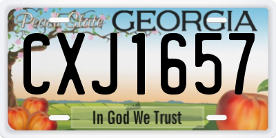 GA license plate CXJ1657