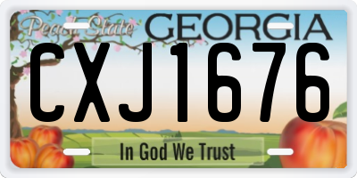 GA license plate CXJ1676