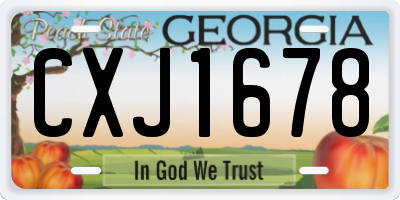 GA license plate CXJ1678