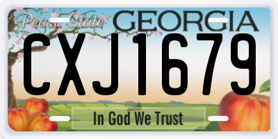 GA license plate CXJ1679