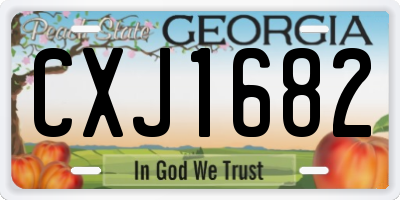 GA license plate CXJ1682