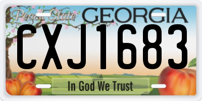 GA license plate CXJ1683
