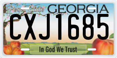 GA license plate CXJ1685