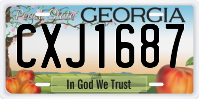 GA license plate CXJ1687