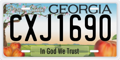 GA license plate CXJ1690