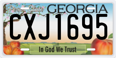 GA license plate CXJ1695