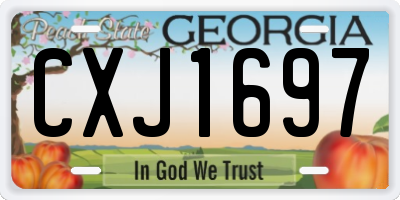 GA license plate CXJ1697