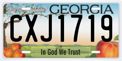 GA license plate CXJ1719