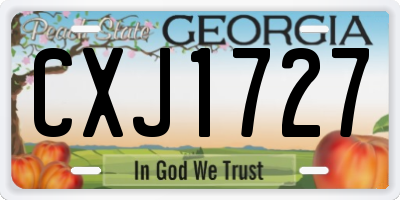 GA license plate CXJ1727