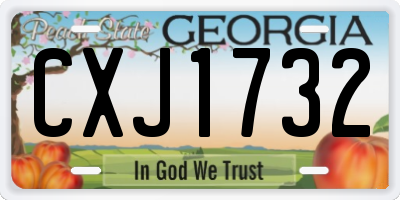 GA license plate CXJ1732
