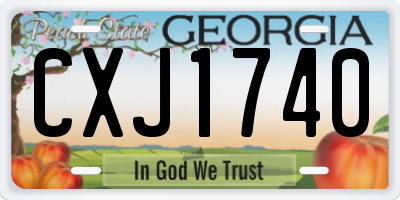 GA license plate CXJ1740