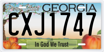 GA license plate CXJ1747