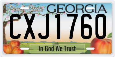 GA license plate CXJ1760