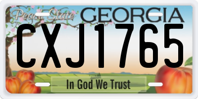 GA license plate CXJ1765