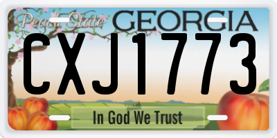 GA license plate CXJ1773