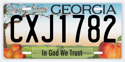 GA license plate CXJ1782