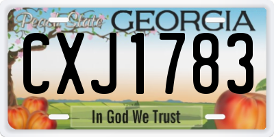 GA license plate CXJ1783