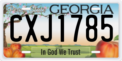 GA license plate CXJ1785