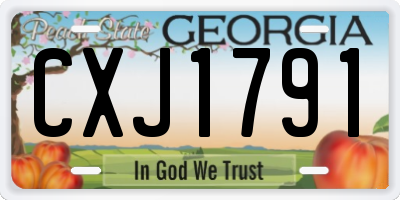 GA license plate CXJ1791