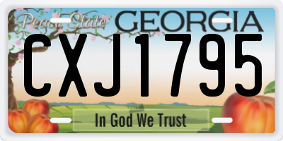 GA license plate CXJ1795