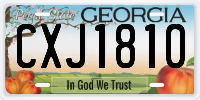 GA license plate CXJ1810