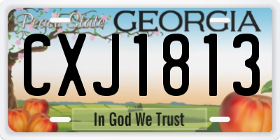 GA license plate CXJ1813