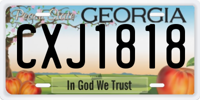 GA license plate CXJ1818