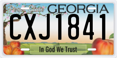 GA license plate CXJ1841