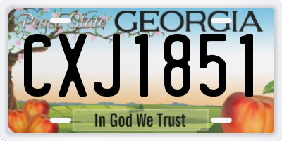 GA license plate CXJ1851