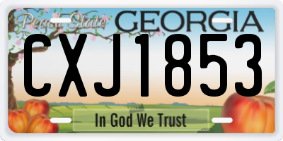 GA license plate CXJ1853