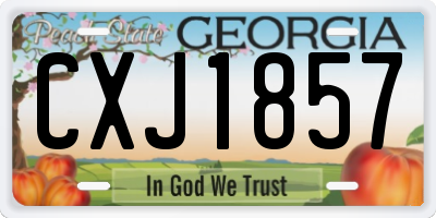 GA license plate CXJ1857