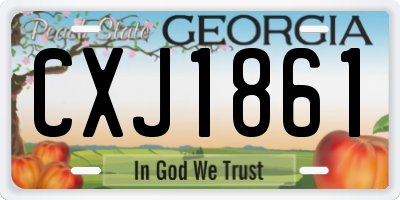GA license plate CXJ1861