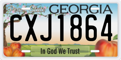 GA license plate CXJ1864