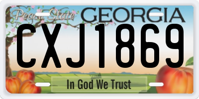 GA license plate CXJ1869