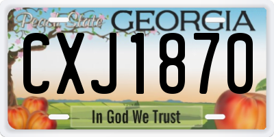 GA license plate CXJ1870