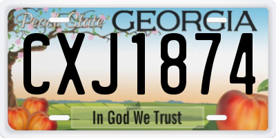GA license plate CXJ1874