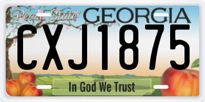 GA license plate CXJ1875