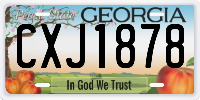 GA license plate CXJ1878