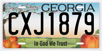 GA license plate CXJ1879