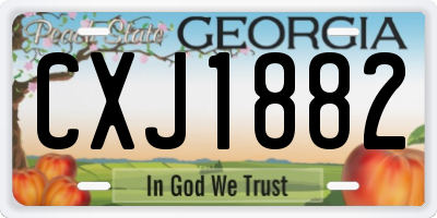 GA license plate CXJ1882