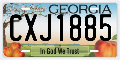 GA license plate CXJ1885