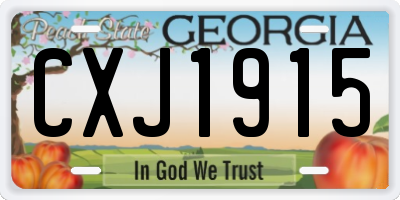 GA license plate CXJ1915