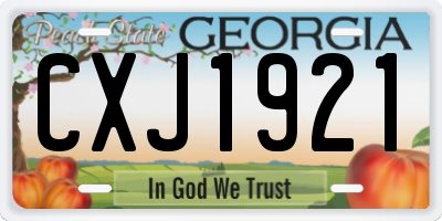 GA license plate CXJ1921