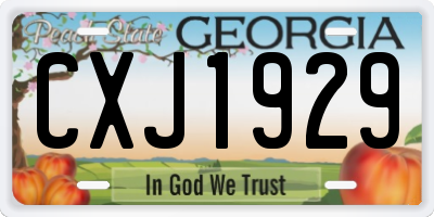 GA license plate CXJ1929