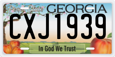 GA license plate CXJ1939