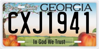 GA license plate CXJ1941