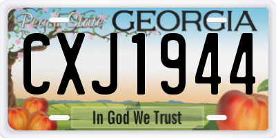 GA license plate CXJ1944