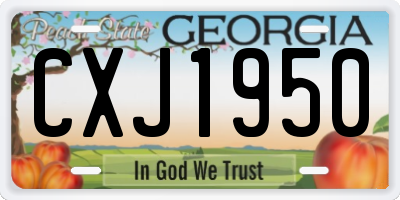 GA license plate CXJ1950
